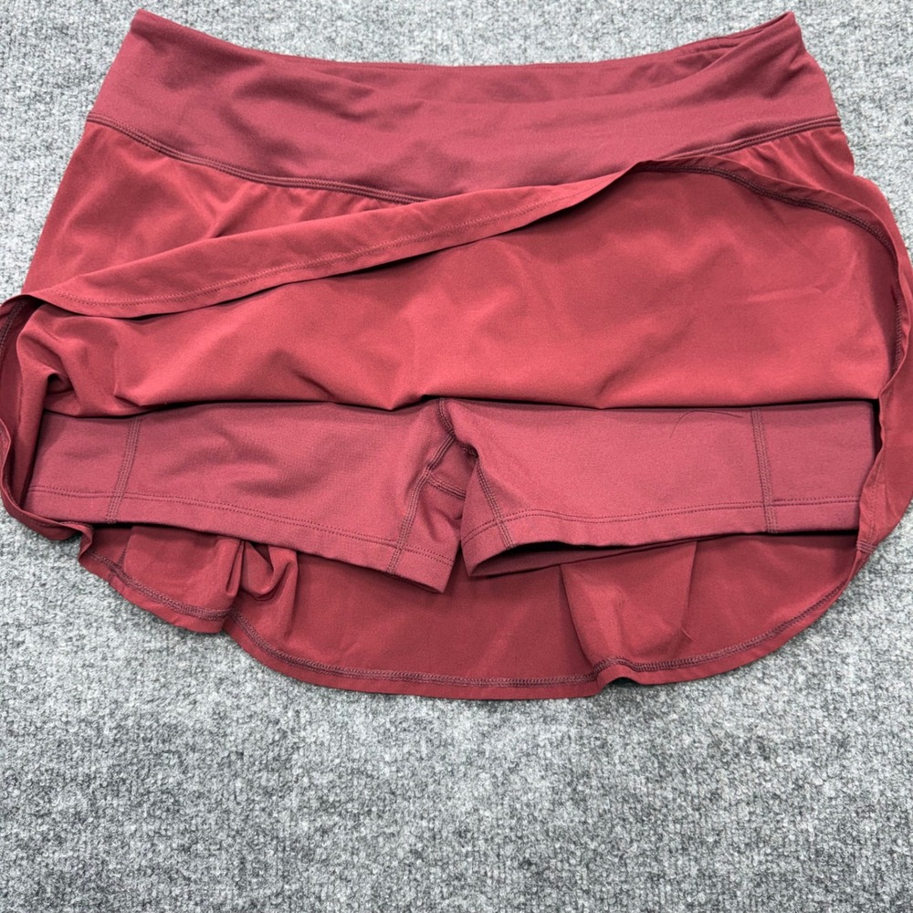 Zella Womens XL Burgundy Spice Active Skort Built-in Shorts Zipper Pocket NEW - Picture 5 of 8